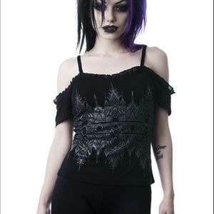 Duchess Bardot Top Gothic Corset Back